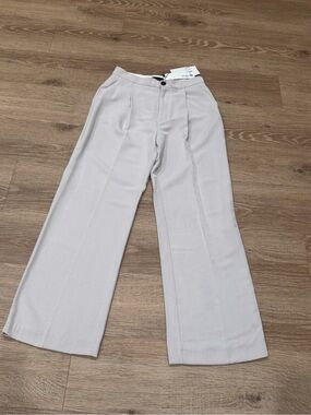 Zara NWT Cream Wide Leg Tailored Pants Size S